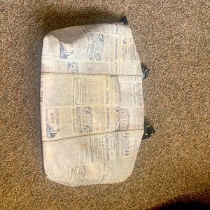 Patricia Nash women’s tote bag newspaper design.
